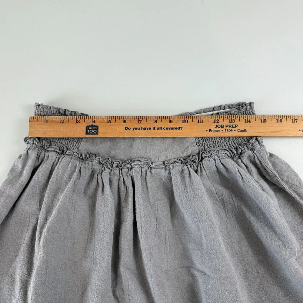 Mimi Chica Women's Pull On Smocked Waistband Skirt Gray Cotton Size XS